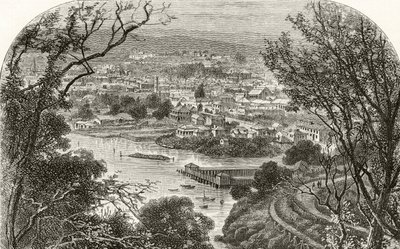 Launceston, Tasmanië, ca. 1880, uit 