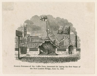 Het leggen van de eerste steen van de nieuwe London Bridge door English School