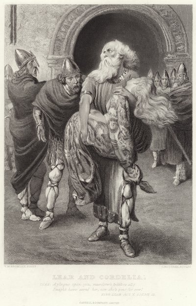 Lear en Cordelia, Koning Lear, Act V, Scene III door English School