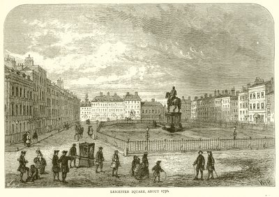 Leicester Square, circa 1750 door English School