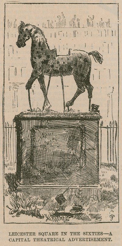 Leicester Square in de jaren 1860: een geweldige theatrale advertentie door English School
