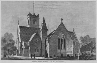Leiston Kerk, Suffolk (gravure) door English School