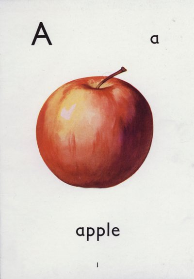 Letter A, appel door English School