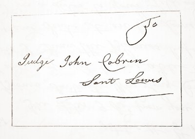 Brief van Daniel Boone aan rechter John Cobren, origineel gedateerd 5 oktober 1809 door English School