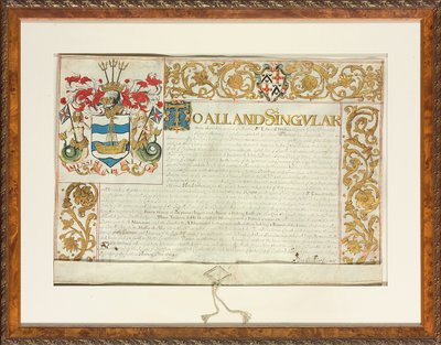 Octrooibrieven uitgegeven door Sir Edward Walker, Garter King of Arms, 13 december 1664 door English School