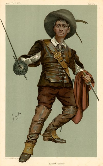 Lewis Waller, Romantisch Drama, Vanity Fair cartoon, 13 oktober 1904 door English School