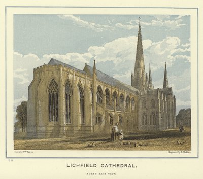 Lichfield Kathedraal, noordoostelijk zicht door English School