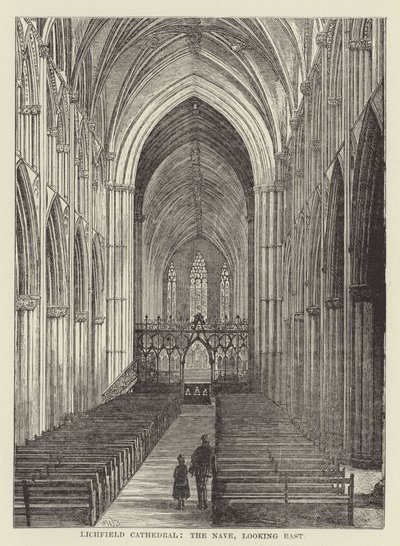 Lichfield Kathedraal, het schip, kijkend naar het oosten door English School