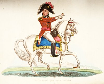 Luitenant-generaal Sir Thomas Picton, uitgegeven door Richard Evans, gegraveerd door Romney, illustratie uit Een Historisch Verslag van de Slag bij Waterloo door William Mudford, 1816 door English School