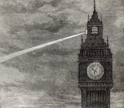 Licht op de Klokkentoren, Houses of Parliament uit The Illustrated London News, 16 augustus 1873 door English School