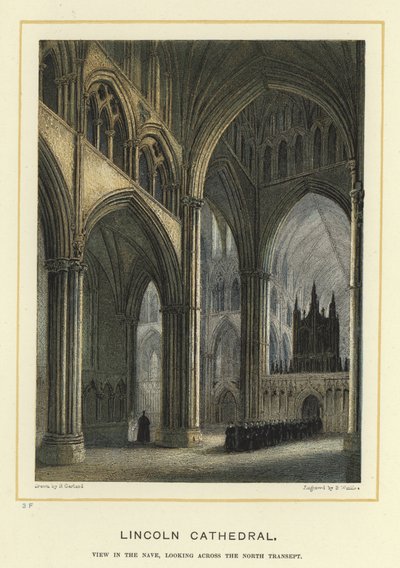 Lincoln Kathedraal, schip, kijkend naar het noord transept door English School