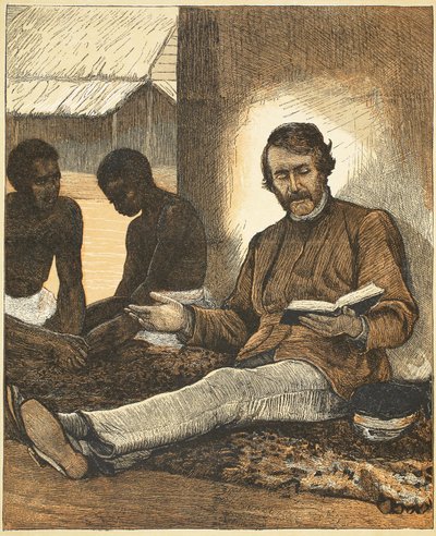 Livingstone, illustratie uit The Pictorial Edition of the Life and Discoveries of David Livingstone door J. Ewing Richie, uitgegeven door A. Fullarton & Co., 1876 door English School