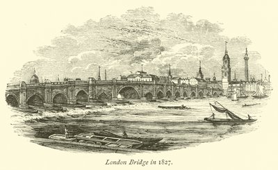 London Brug in 1827 door English School