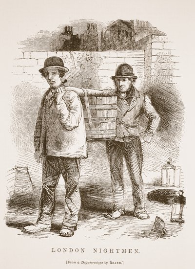 Londense nachtmensen, van de daguerreotypie door Richard Beard, illustratie uit London Labour and London Poor door Henry Mayhew, uitgegeven 1862 door English School