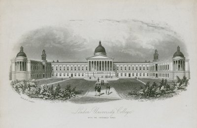 London University College, met de geplande vleugels door English School