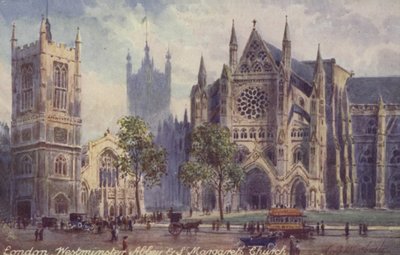 Londen, Westminster Abbey en St. Margarets Kerk door English School