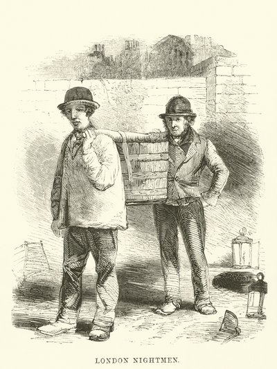 Londense nachtmensen (gravure) door English School