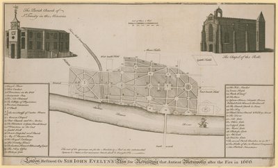 Londen hersteld, of Sir John Evelyns plan voor de herbouw van die oude metropool na de brand in 1666 door English School
