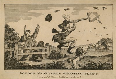 Londense sporters die op duiven schieten door English School