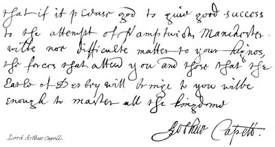 Lord Arthur Capell door English School