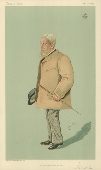 Lord Arthur Wrottesley, Een Staffordshire Peer, 20 juni 1895, Vanity Fair cartoon door English School