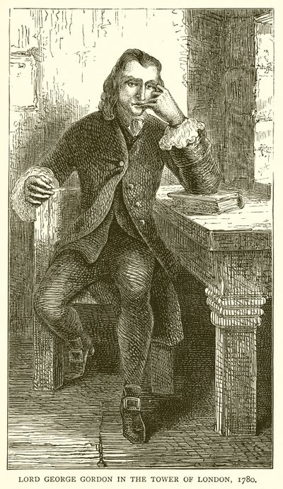 Lord George Gordon in de Tower of London, 1780 door English School