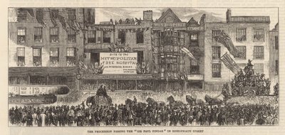 Dag van de Lord Mayor: De processie passeert de Sir Paul Pindar door English School
