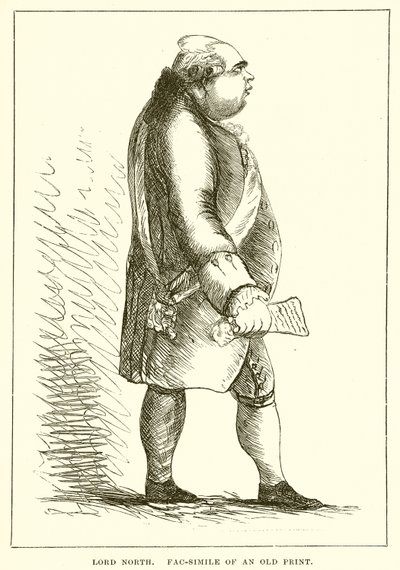 Lord North. Fac-Simile van een Oude Prent door English School