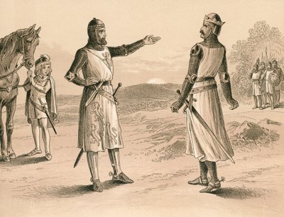 Lord Pembroke en Bruce voor de slag bij Methven door English School