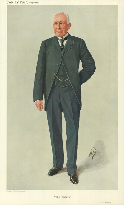 Lord Welby, De Schatkist, 10 maart 1910, Vanity Fair cartoon door English School