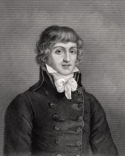 Louis Antonie Leon de Saint-Just, gegraveerd door W.H. Mote, illustratie uit 
