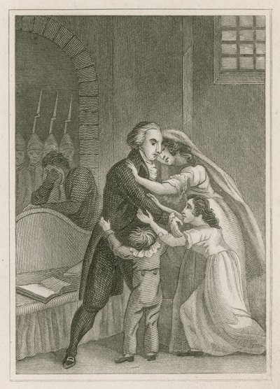 Lodewijk XVI van Frankrijk neemt afscheid van zijn familie door English School