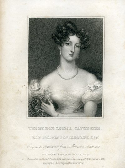 Louisa Catherine Osborne, hertogin van Leeds toen markiezin van Carmarthen, 1830 door English School