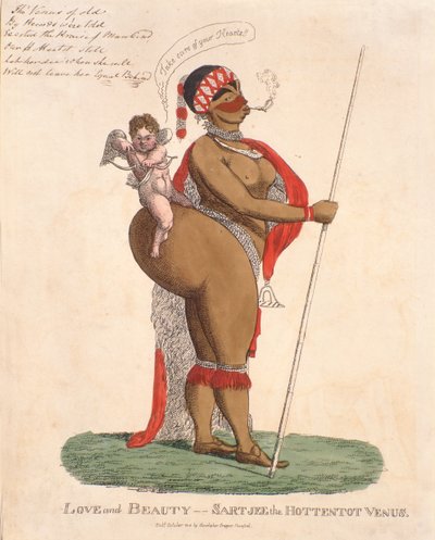 Liefde en schoonheid - Sartjee de Hottentot Venus, 1810 door English School