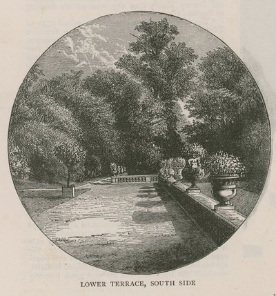 Beneden terras, zuidzijde, Holland House door English School
