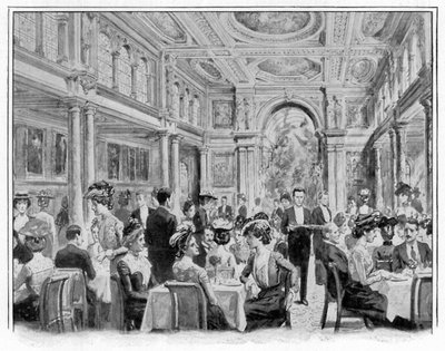 Lunch in de Empress Club (litho) door English School