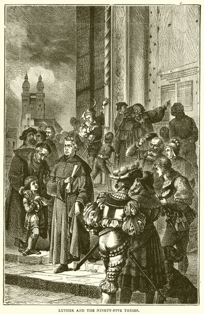 Luther en de vijfennegentig stellingen door English School