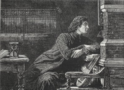 Luther bij het venster, illustratie uit The History of Protestantism door James Aitken Wylie (1808-1890), gepubliceerd 1878 door English School