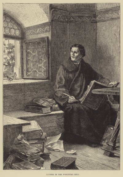 Luther in de Wartburg Cel door English School