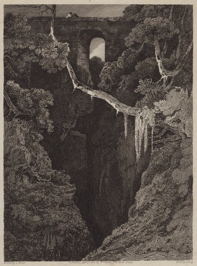 Lydford Bridge (gravure) door English School