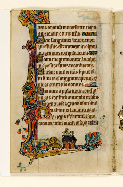 MS 1-2005, fol. 116v: In de ketel, marginaal decor uit de Macclesfield Psalter, Gebruik van Sarum, Oost-Anglia, c.1330 door English School
