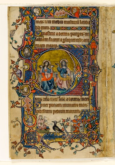 De vader en zoon, gehistorieerde initiaal uit de Macclesfield Psalter, Gebruik van Sarum, Oost-Anglia, ca. 1330 door English School