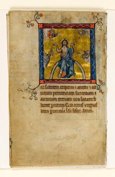 MS 1-2005, fol. 8v: Christus in oordeel, miniatuur uit de Macclesfield Psalter, Gebruik van Sarum, Oost-Anglia, c.1330 door English School
