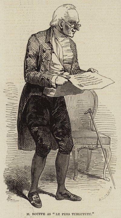 M Bouffe als "Le Pere Turlututu" (gravure) door English School