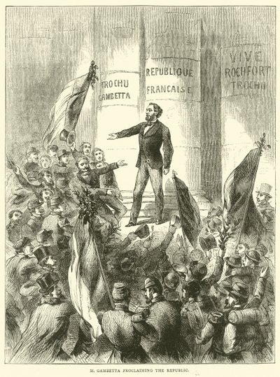 M Gambetta roept de Republiek uit, september 1870 door English School