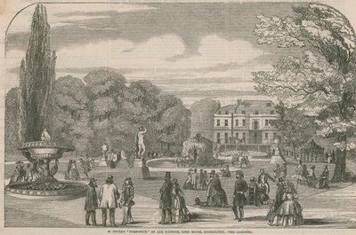 M Soyers Symposium van alle naties, Gore House, Kensington - de tuinen door English School