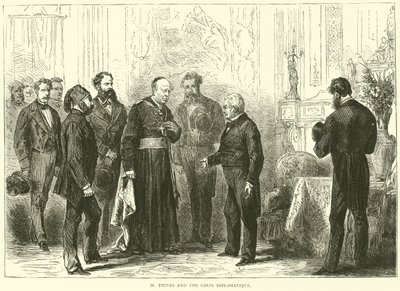 M Thiers en het Corps Diplomatique, maart 1871 door English School