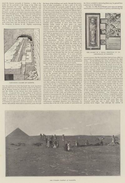 Ontdekkingen van M de Morgan in Dahshur (gravure) door English School