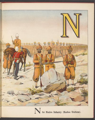 M voor Marine Light Infantry N voor Native Infantry (Khaki Uniform) door English School
