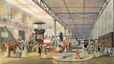Machines, uit Dickinsons Comprehensive Pictures of the Great Exhibition of 1851 gepubliceerd 1854, kleurenlithografie door English School